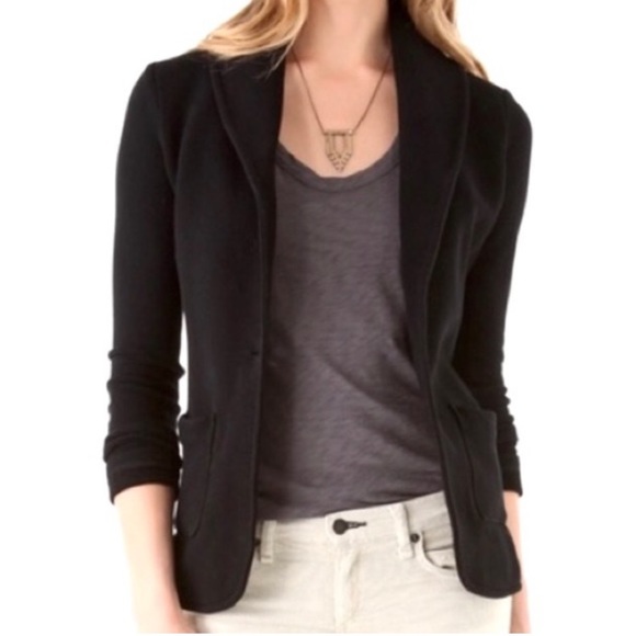 James Perse Jackets & Blazers - James Perse Terry Knit Blazer Women’s Size M Shawl Collar Single Button Pockets